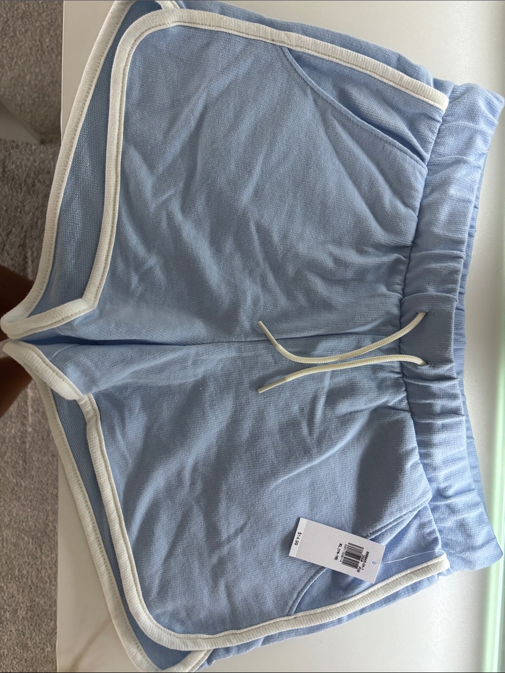Old Navy Light Blue Athletic Shorts with White Trim